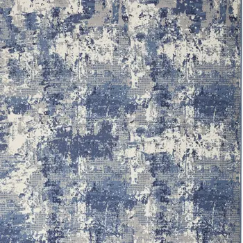 4' X 6' Blue Abstract Power Loom Area Rug