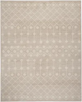 6' X 9' Beige Geometric Power Loom Area Rug