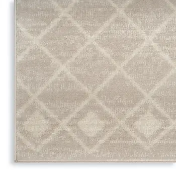 6' X 9' Beige Geometric Power Loom Area Rug