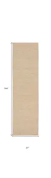 12' Beige Jute Hand Woven Runner Rug