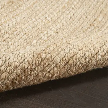 12' Beige Jute Hand Woven Runner Rug
