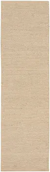 12' Beige Jute Hand Woven Runner Rug