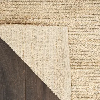12' Beige Jute Hand Woven Runner Rug