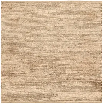 4' Beige Jute Hand Woven Square Rug
