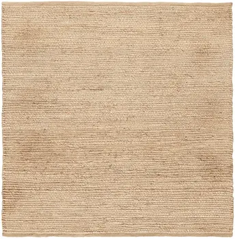 4' Beige Jute Hand Woven Square Rug