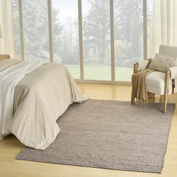 5' X 7' Gray Jute Hand Woven Area Rug
