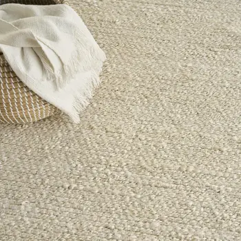 5' X 7' Ivory Jute Hand Woven Area Rug