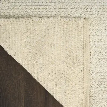 5' X 7' Ivory Jute Hand Woven Area Rug