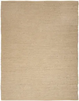 7' X 10' Beige Jute Hand Woven Area Rug