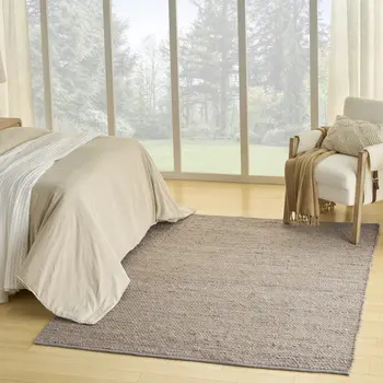 8' X 10' Gray Jute Hand Woven Area Rug
