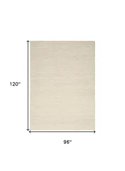 8' X 10' Ivory Jute Hand Woven Area Rug