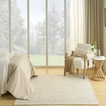 8' X 10' Ivory Jute Hand Woven Area Rug