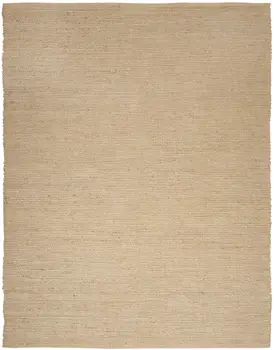9' X 12' Beige Jute Hand Woven Area Rug
