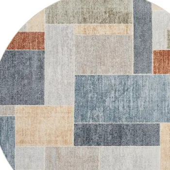 5' X 7' Beige Black And Tan Geometric Flatweave Area Rug
