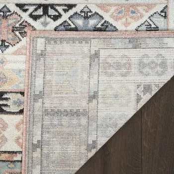 8' X 10' Ivory Tan And Black Geometric Flatweave Area Rug