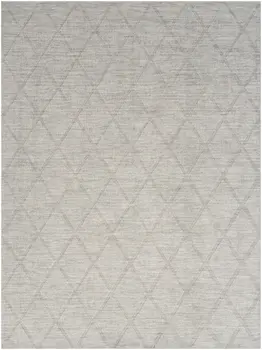 4' X 6' Gray Wool Geometric Area Rug