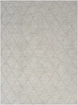 4' X 6' Gray Wool Geometric Area Rug