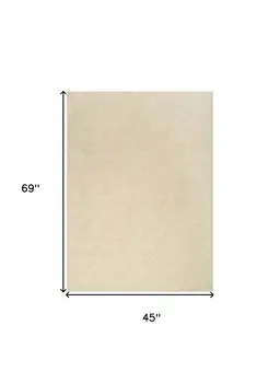 4' X 6' Ivory Wool Geometric Area Rug