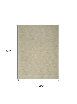 4' X 6' Sage Wool Geometric Area Rug