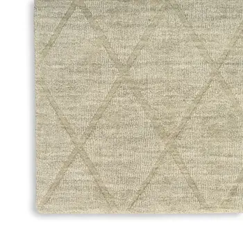 4' X 6' Sage Wool Geometric Area Rug