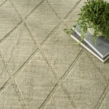 4' X 6' Sage Wool Geometric Area Rug