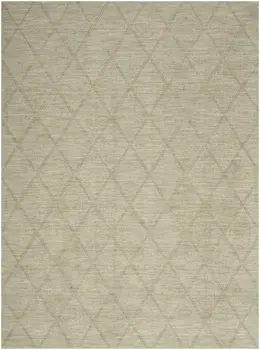 4' X 6' Sage Wool Geometric Area Rug