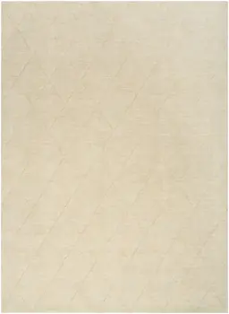 5' X 7' Ivory Wool Geometric Area Rug