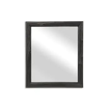 20" Black Solid Wood Accent Mirror