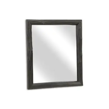 20" Black Solid Wood Accent Mirror