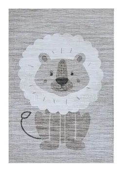 7' X 10' Beige and Gray Juvenile Animals Youthful Area Rug