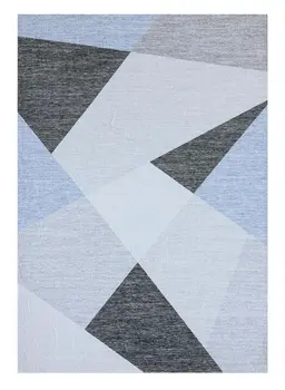 8' X 11' Blue and Gray Geometric Area Rug