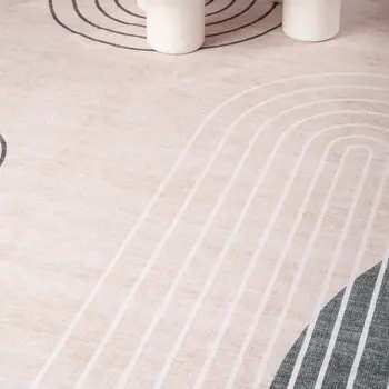 8' X 11' Beige Brown and Green Abstract Area Rug