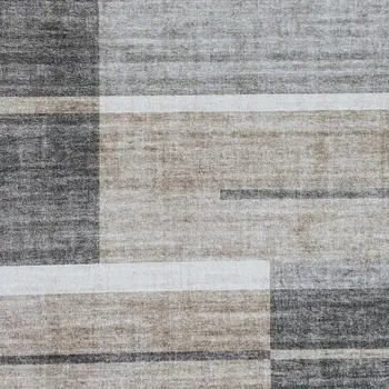 5' X 8' Gray and Brown Abstract Area Rug