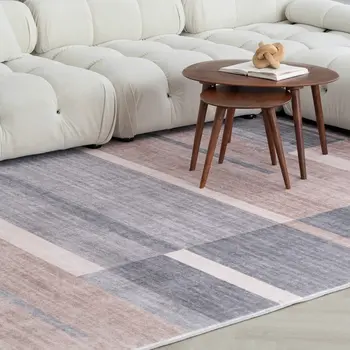 7' X 10' Gray and Brown Abstract Area Rug