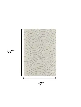4' X 6' Cream and Beige Abstract Area Rug