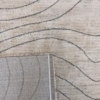 8' X 11' Cream and Beige Abstract Area Rug