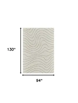 8' X 11' Cream and Beige Abstract Area Rug