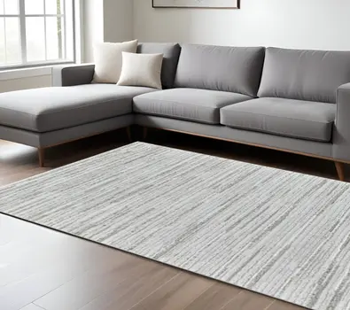 7' X 10' Gray Abstract Area Rug
