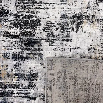 4' X 6' Beige Gray and White Abstract Area Rug