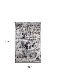 7' X 10' Beige Gray and White Abstract Area Rug