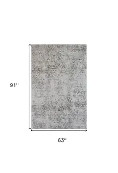 5' X 8' Cream and Beige Abstract Area Rug