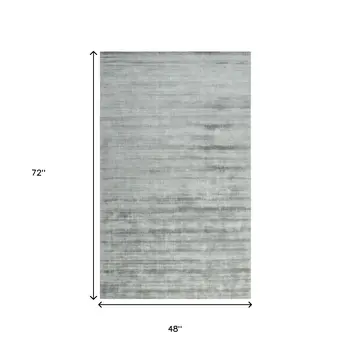 4' X 6' Silver And Gray Abstract Hand Woven Area Rug