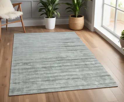 4' X 6' Silver And Gray Abstract Hand Woven Area Rug