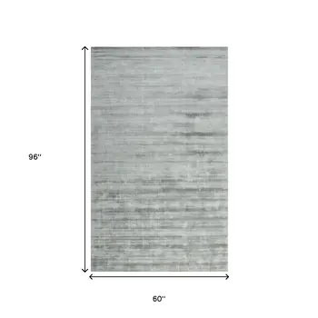 5' X 8' Silver And Gray Abstract Hand Woven Area Rug