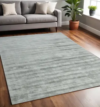 5' X 8' Silver And Gray Abstract Hand Woven Area Rug