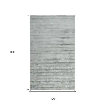 10' X 14' Silver And Gray Abstract Hand Woven Area Rug