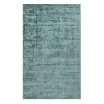 5' X 8' Sea Green And Light Blue Abstract Hand Woven Area Rug