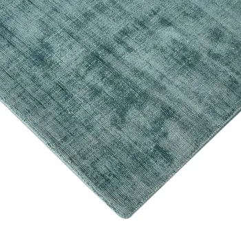 5' X 8' Sea Green And Light Blue Abstract Hand Woven Area Rug
