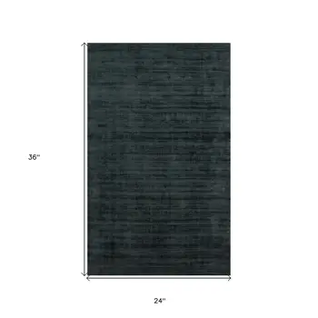 2' X 3' Charcoal And Black Abstract Hand Woven Area Rug