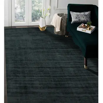 4' X 6' Charcoal And Black Abstract Hand Woven Area Rug